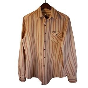 Calvin Klein Jeans Womens Striped Long Sleeve Button Up Shirt Size L Vintage